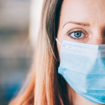 pandemic woman afraid to return to work office or shopping center pandemic woman afraid to return to work office or shopping center